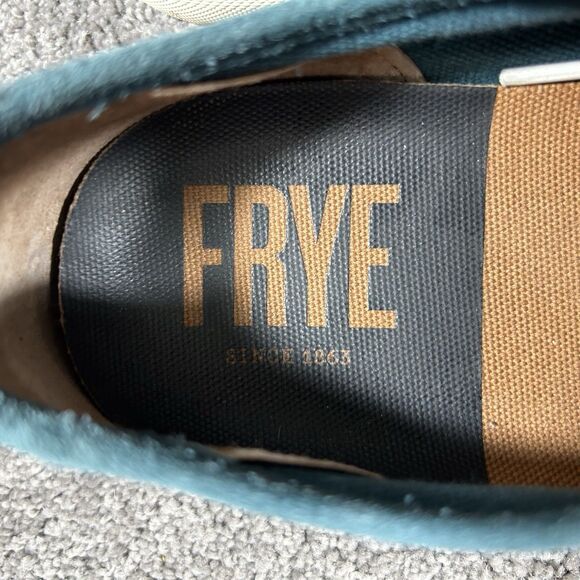 Frye Gia Men’s Size 13 Teal Canvas With Leather Trim Low Casual Shoes Used main image 5